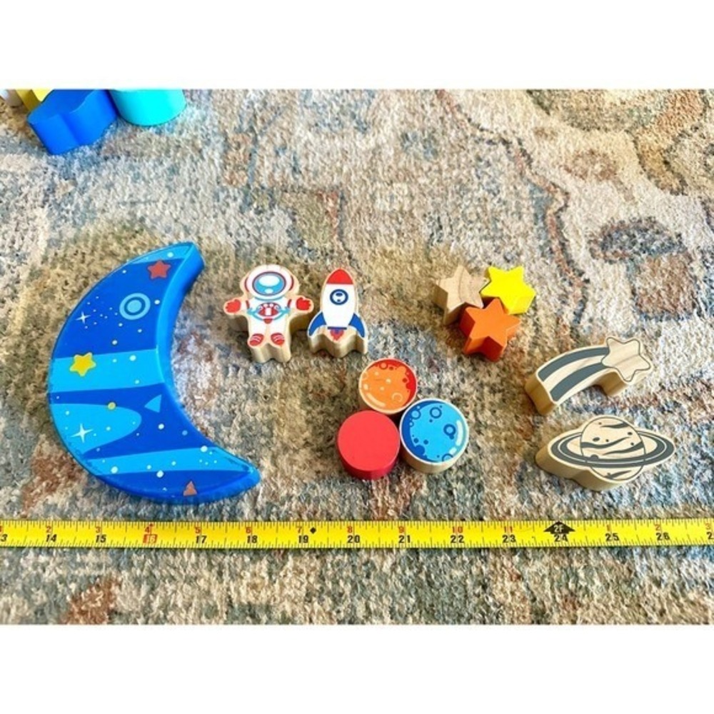 Imaginarium Out of this World Space Theme Wooden Activity Cube Trio Kids Toy - Picture 4 of 9
